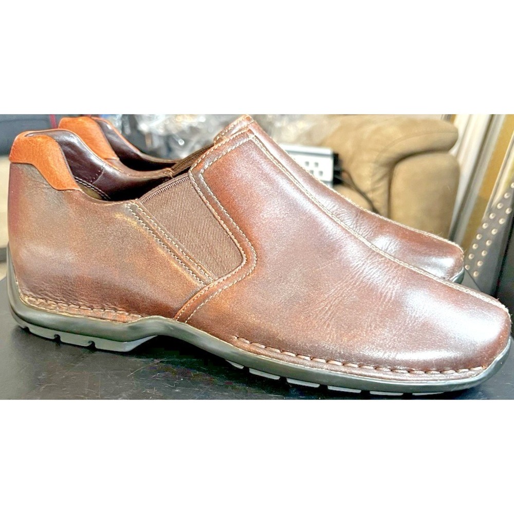 Cole Haan Zeno Men's Size US 8.5M Brown Leather Split Toe Loafer Shoes C07486